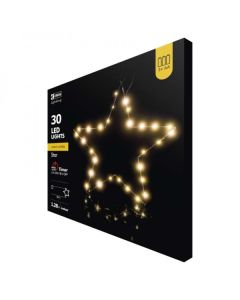 Dekoratsioon 30 LED jõulutäht metall 3AA IP20 *