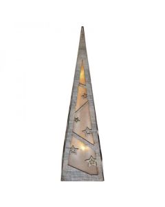 Dekoratsioon 8 LED püramiid 10,5x36cm soe valgus 2xAA taimeriga